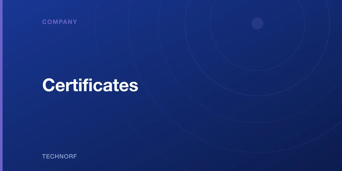Certificates